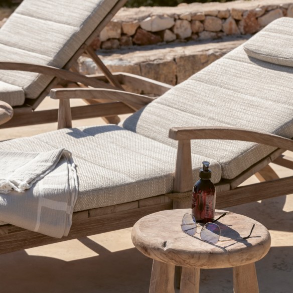 Bain de soleil FRESCO en teck recyclé gris naturel