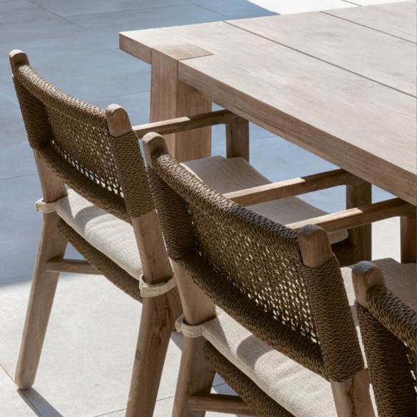 MAESTRO Outdoor Dining Table in Natural Reclaimed Teak W330