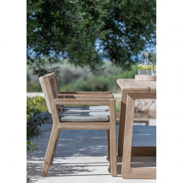 MALO Dining Chair in Reclaimed Teak with a Rope Backrest