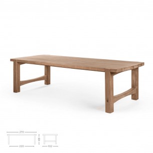 Table de jardin JUNO en teck recyclé gris naturel L270 H69cm 2