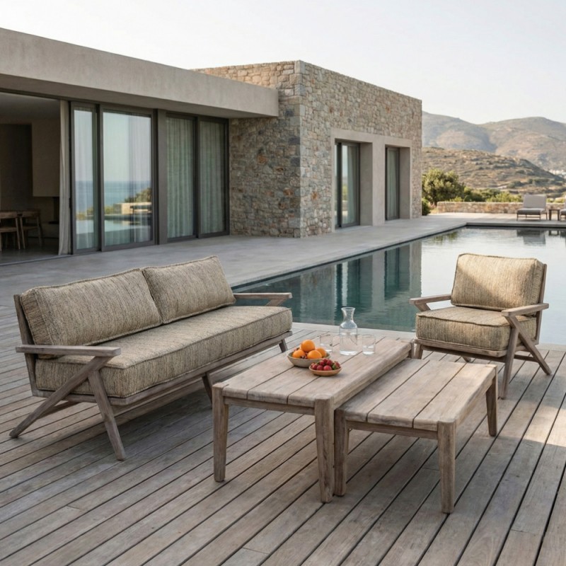 AUSTIN Garden Lounge Set in Natural Reclaimed Teak