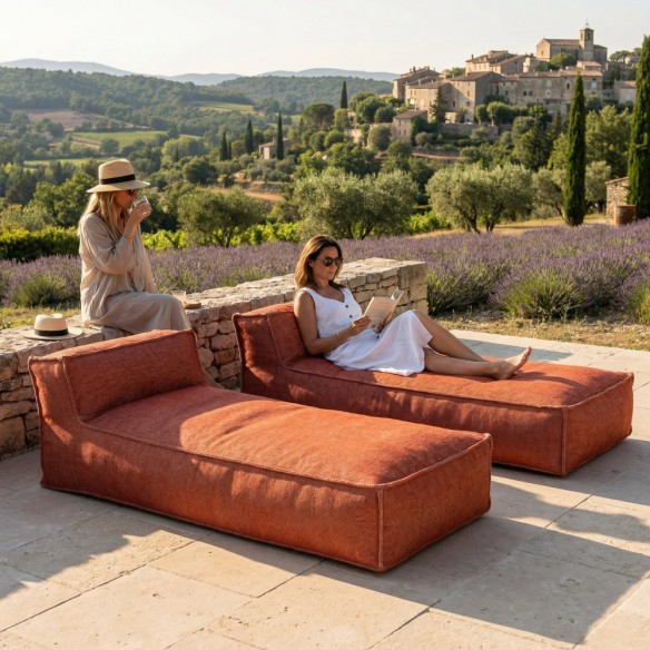 Duo de Long Chair VELTY Terracotta