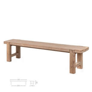 JUNO Garden Bench in Natural Reclaimed Teak W250 2