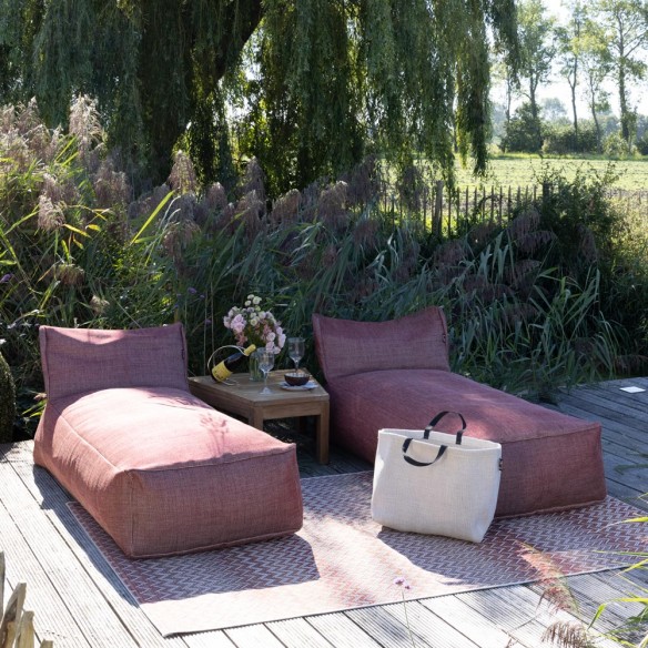 Duo de Long Chair DOTTY rouge cardinal