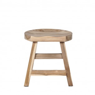 KING Stool in Reclaimed Teak Natural Seat Base 2