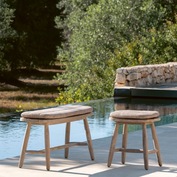 FRESCO Garden Stool in Natural Reclaimed Teak H46cm