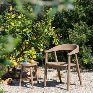 ARBOLI Garden Stool in Natural Reclaimed Teak H46cm