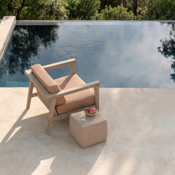 LAUSANNE Garden Armchair in Natural Reclaimed Teak