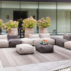 DOTTY POSITANO Armchair Set 10 Modules Anthracite Beige