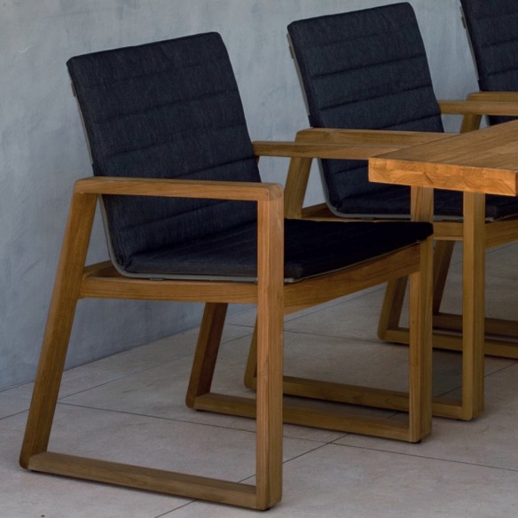 FLORENCE Outdoor Dining Chair in Teak with Graphite Grey Cushion