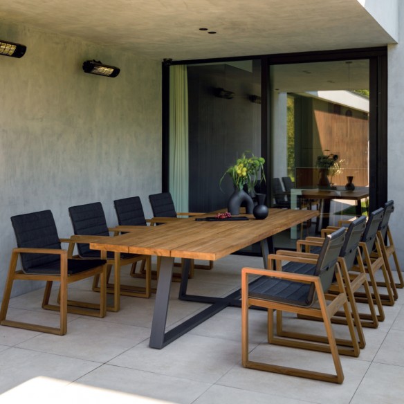 FLORENCE Outdoor Dining Chair in Teak with Graphite Grey Cushion