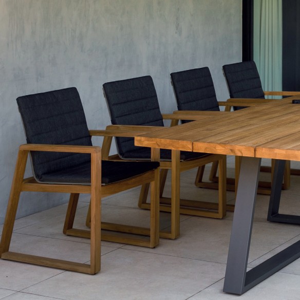 FLORENCE Outdoor Dining Chair in Teak with Graphite Grey Cushion