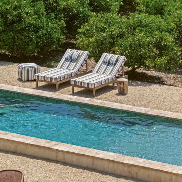 LAUSANNE Sun Lounger in Natural Reclaimed Teak