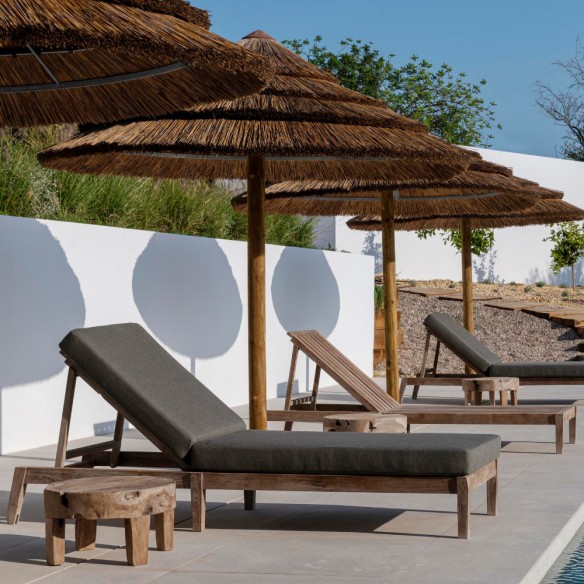 LAUSANNE Sun Lounger in Natural Reclaimed Teak