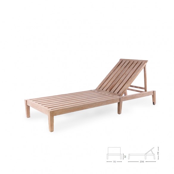 LAUSANNE Sun Lounger in Natural Reclaimed Teak