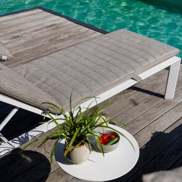 DELTA Sun Lounger Duo in White Aluminium