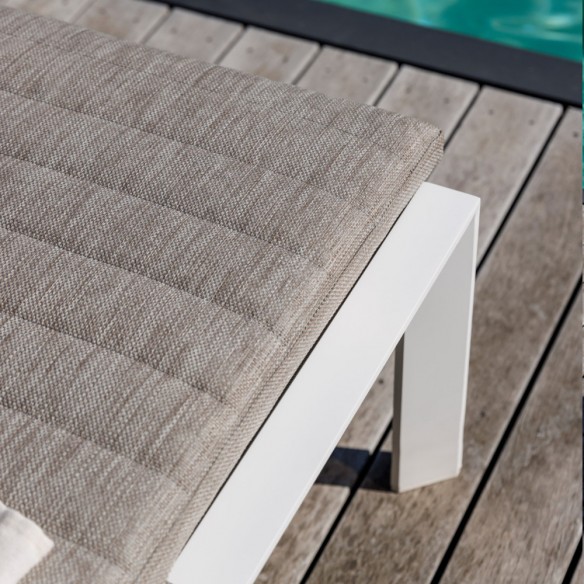Duo de bains de soleil DELTA blanc aluminium