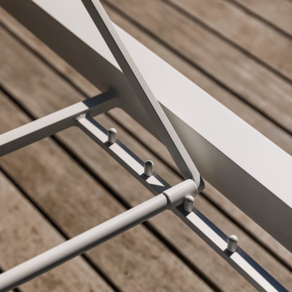 DELTA Sun Lounger Duo in White Aluminium