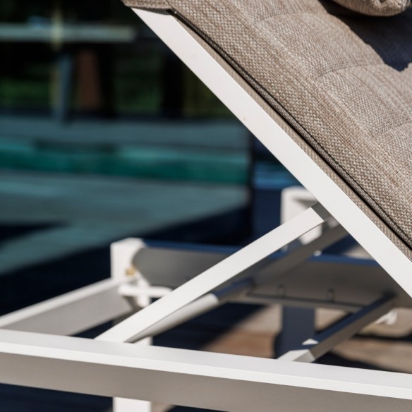 Duo de bains de soleil DELTA blanc aluminium