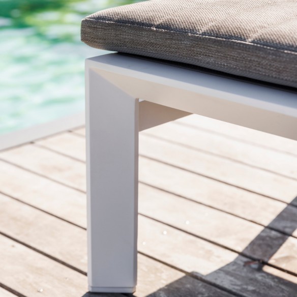 Duo de bains de soleil DELTA blanc aluminium