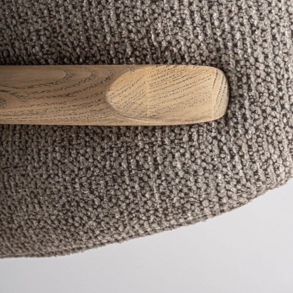 GALMOR Chair in Maple Wood and Taupe Grey Fabric