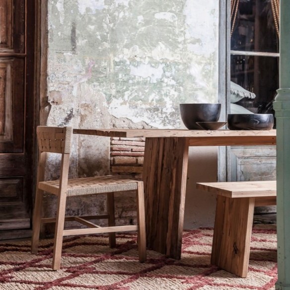 CORA Dining Chair in Reclaimed Teak and Natural Rope