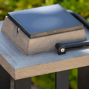 DURATEK Solar Lantern H45cm Black Aluminium Rechargeable LED Adjustable Brightness 2