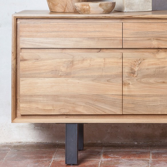 Buffet LOX en teck recyclé naturel L160