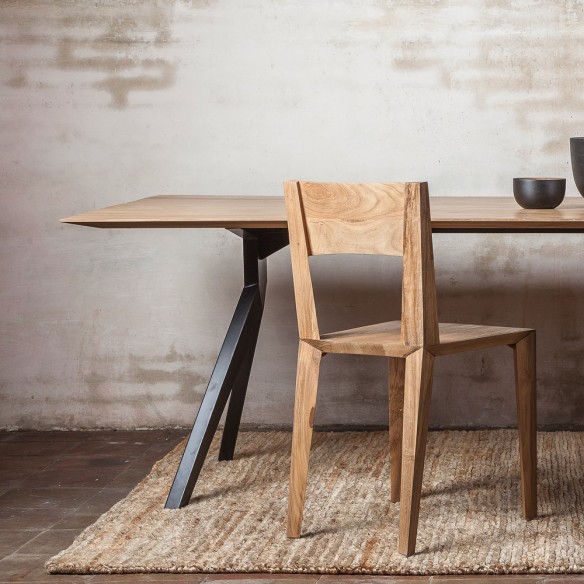 Table à manger MAJESTI en teck recyclé naturel L240