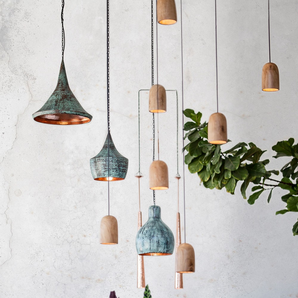 Dareels Lampe Suspension PLAY en teck recyclé naturel D13cm