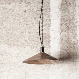 PLAT Hanging Lamp in Natural Reclaimed Teak D45cm