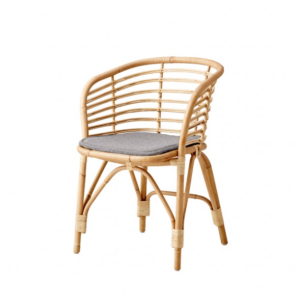 BLEND Chair in Natural Rattan with Taupe Cushion