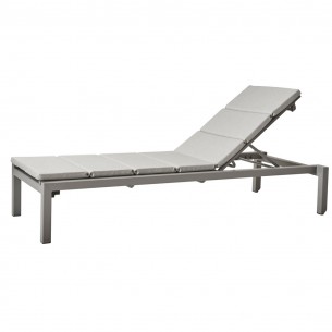Bain de soleil RELAX aluminium et matelas gris clair 2