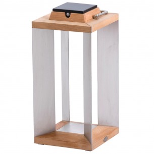 Lanterne solaire TECK INOX H45cm LED rechargeable intensité réglable 2