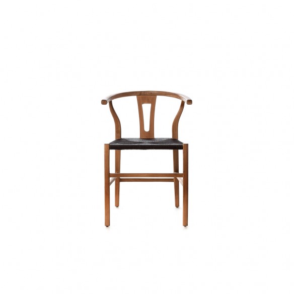 ROB Dining Chair in Natural Reclaimed Teak and Black Rope