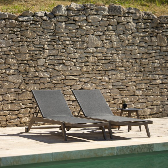 COPENHAGUE Sun Lounger in Duratek with Anthracite Batyline Eden