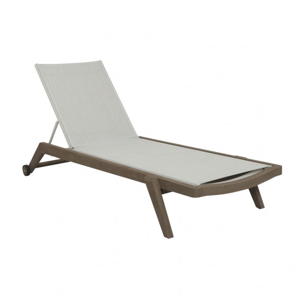 COPENHAGUE Sun Lounger in Duratek with White Batyline Eden les jardins