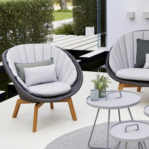 PEACOCK Garden Chair Soft Rope Light Grey Cushions