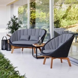 PEACOCK Garden Chair Soft Rope Grey Cushions 2