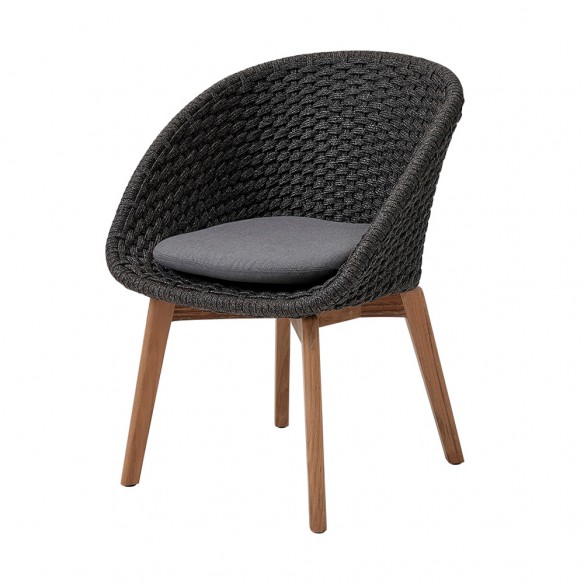 Cane-Line Peacock Outdoor Chair Soft Rope Dark Grey