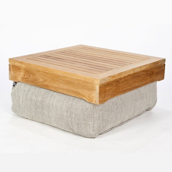Plateau de table en teck adapté au Pouf DOTTY S