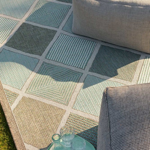 MERIDIAN Turquoise Polypropylene Outdoor Rug 230x330cm