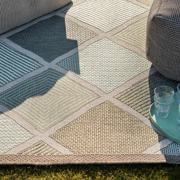 MERIDIAN Turquoise Polypropylene Outdoor Rug 230x330cm