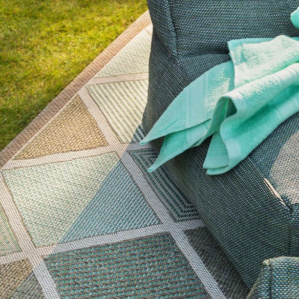 MERIDIAN Turquoise Polypropylene Outdoor Rug 230x330cm