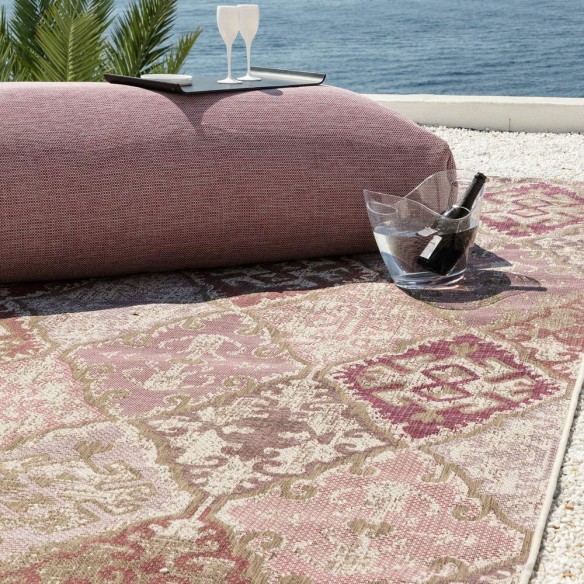 Tapis d'extérieur BRIGHTON Prune en polypropylène