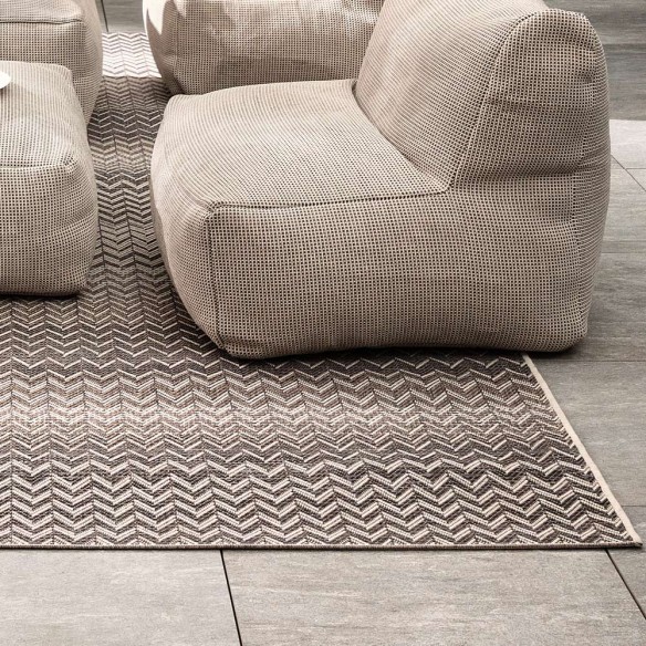 Tapis d'extérieur ZIGGY Anthracite Beige en polypropylène 230x330cm