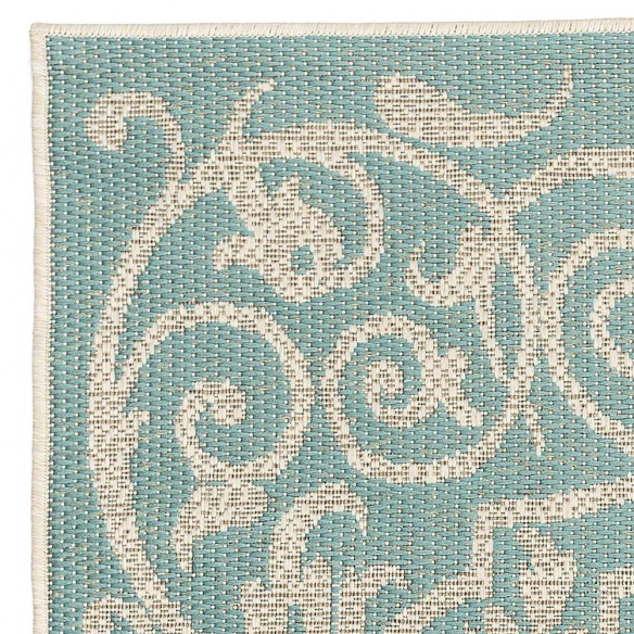 Summer Quai Turquoise Polypropylene Outdoor Rug 230x330cm