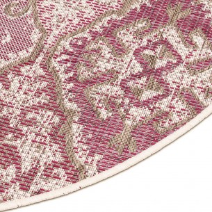 BRIGHTON Plum Polypropylene Round Outdoor Rug D230cm 2
