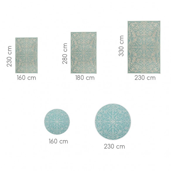 Summer Quai Turquoise Polypropylene Outdoor Rugs