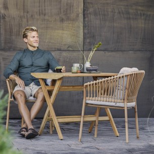 OCEAN Garden Chair Natural and Light Brown Cushion